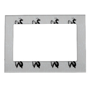 Black dragons on gray magnetic frame