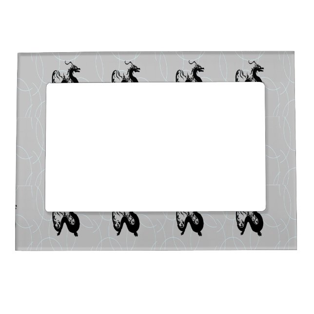 Black dragons on gray magnetic frame (Front)