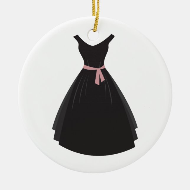 Black Dress Ceramic Ornament (Front)
