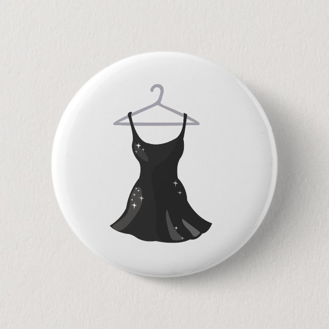 Black Dress Pinback Button (Front)