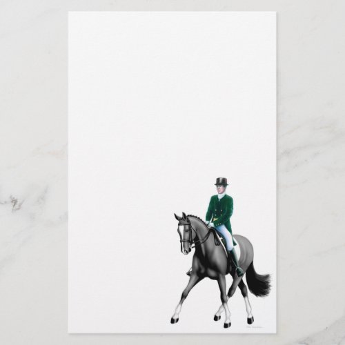 Black Dressage Horse Stationery