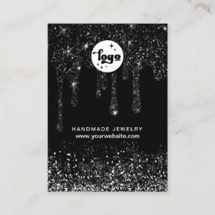 black dripping glitter  display card