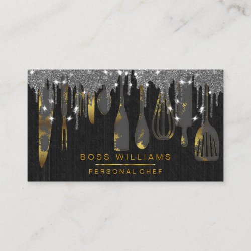 Black Drips Catering Personal Chef Bakery Pastry Business Card