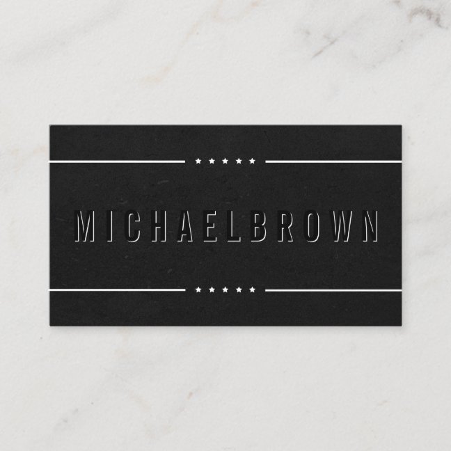 Black Driver Minimalist Bold Modern stars Business Card