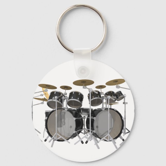 Black Drum Kit: 10 Piece: Keychain (Front)