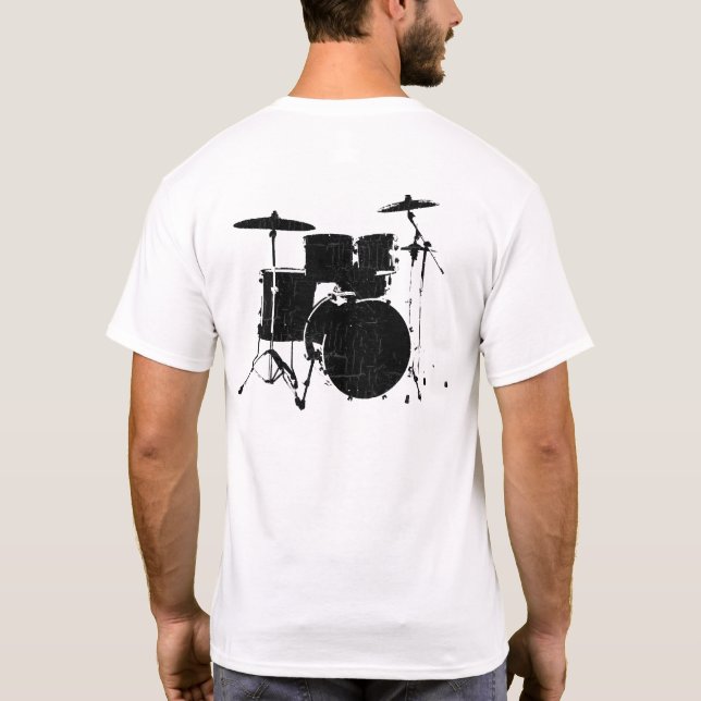 black drums in white T-Shirt (Back)