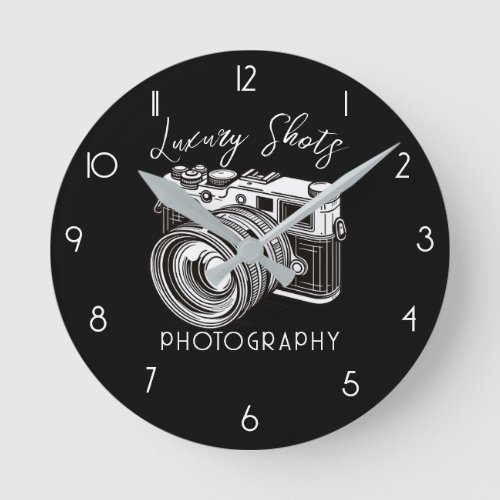 Black DSLR Camera Photographer Photography  Round Clock