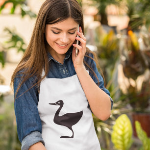 Black Duck Bird Icon Adult Apron