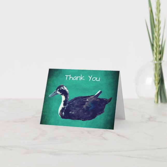 Black Duck Farm Animal Thank You Card (Front)