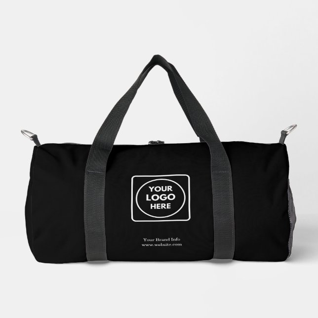 Black Duffle Bag | Custom Modern Business Logo  (Front)