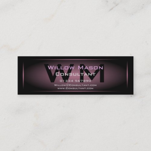Black &amp; Dusty Pink Framed Monogram - Business Card