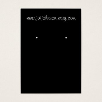 Black Earring Cards Business Cards by AllyJCat at Zazzle