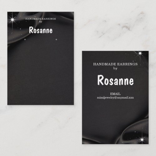 Black Earring Display  Business Card
