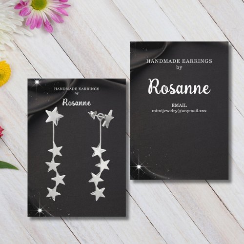Black Earring Display  Business Card