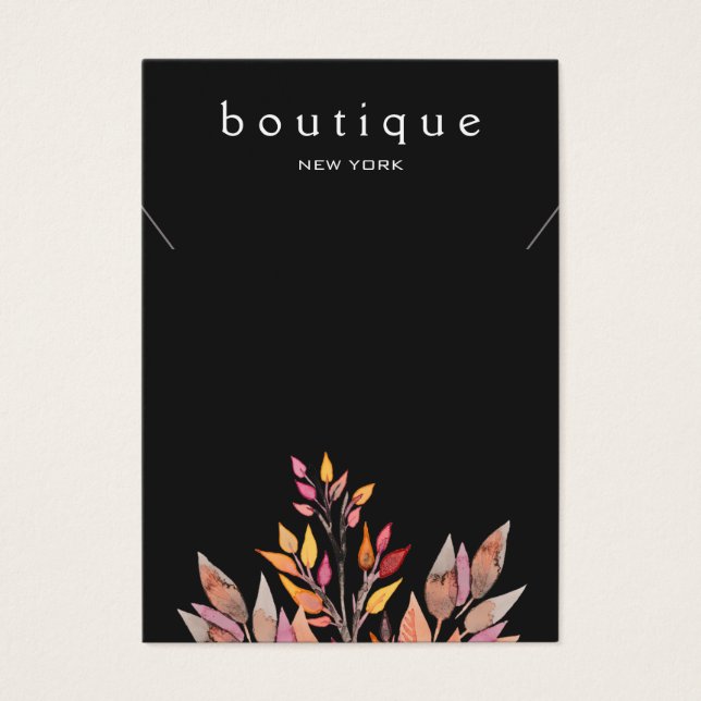 Black Earthy Necklace Jewelry Display Card (Front)