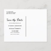 Black Eat Drink and Be Married Photo Save the Date Invitation Postcard (Back)