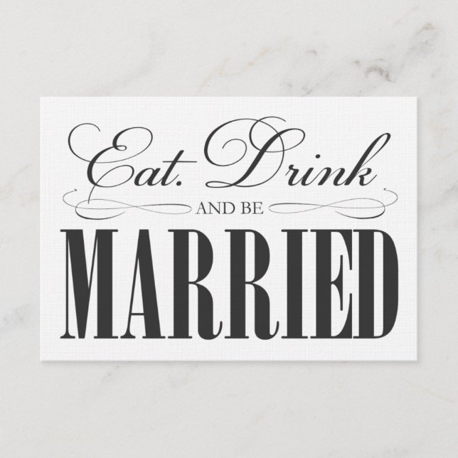 Black Eat, Drink & Be Married | Enclosure (Front)