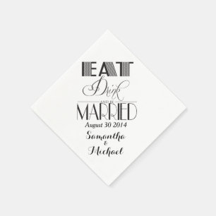 Black Eat Drink Be Married Paper Napkins