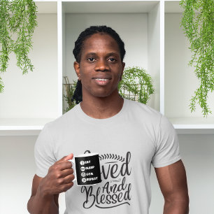 Black Eat Sleep Gym Repeat Icon Mug