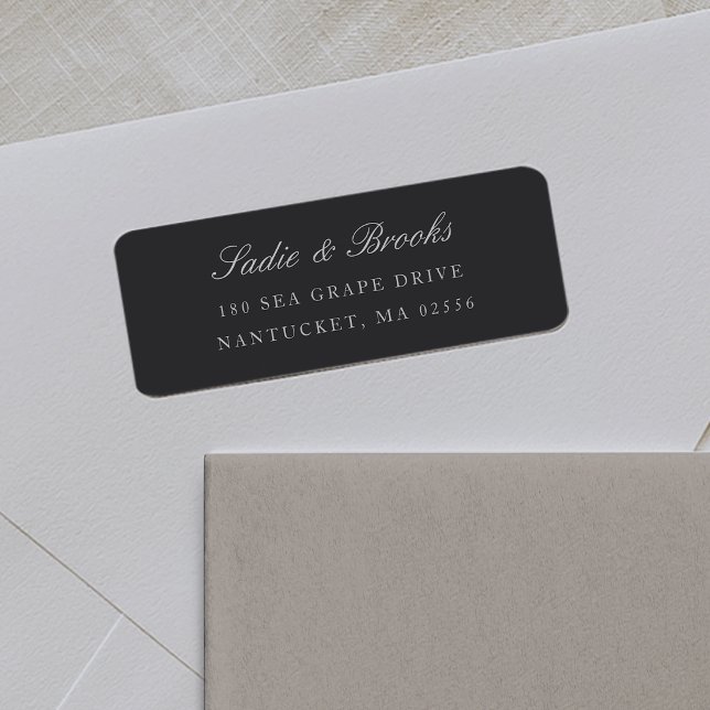 Black & Ecru Classic Script Return Address Label (Creator Uploaded)