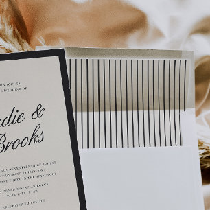 Black & Ecru Pinstripe Envelope Liner