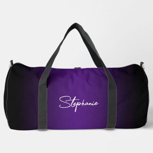 Black Edge Royal Purple Gradient Duffle Bag