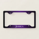 Black Edge Royal Purple Gradient License Plate Frame at Zazzle
