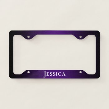 Black Edge Royal Purple Gradient License Plate Frame by cliffviewgraphics at Zazzle
