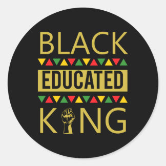Black Educated King Black African American Classic Round Sticker