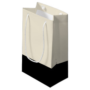 Black & Eggshell White Color Block Gift Bag