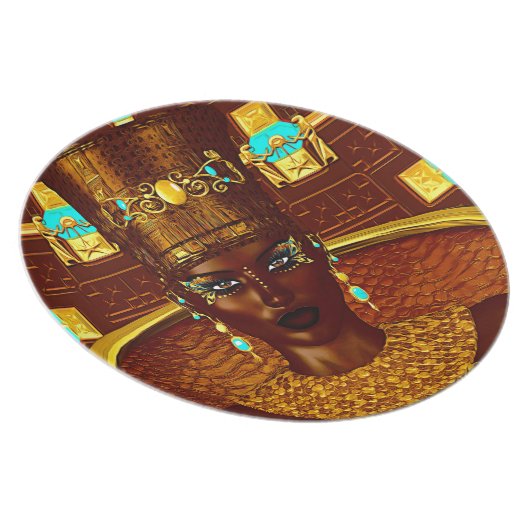 Black Egyptian princess in our modern digital art Dinner Plate (Right Side)