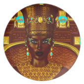 Black Egyptian princess in our modern digital art Dinner Plate (Front)