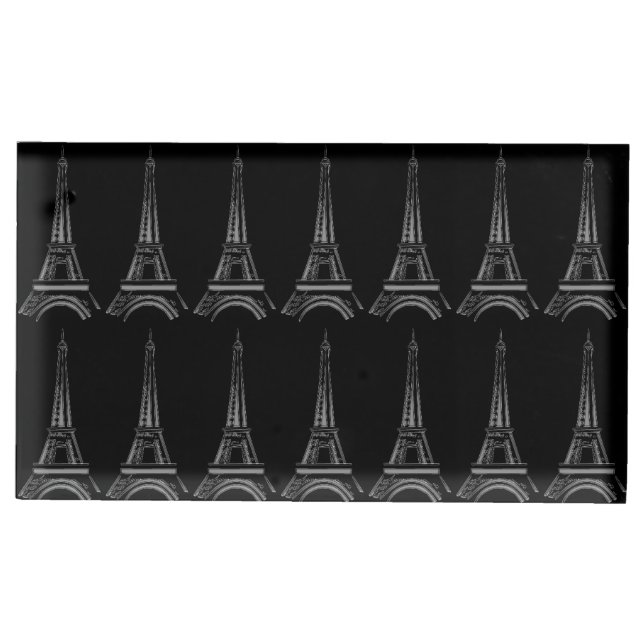 Black Eiffel Tower Paris Table Card Holder (Front)