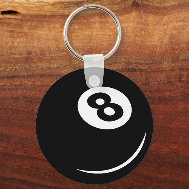 Black eight ball custom keychain gift (Front)