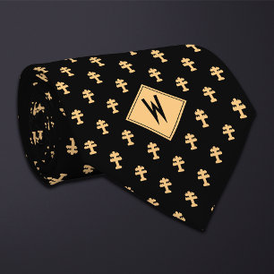 Black Electric Co Lineman Worker Neck Tie