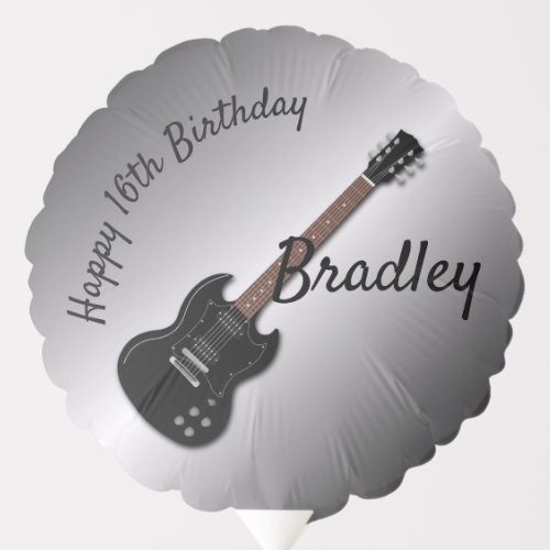 Black Electric Guitar Birthday Teen Boy Balloon