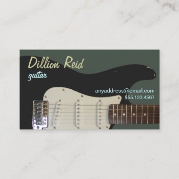 Black Electric Guitar Business Card