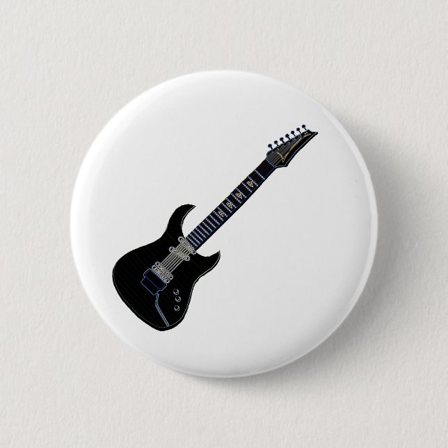 Black Electric Guitar Button (Front)