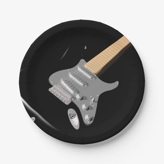 Black Electric Guitar Paper Plates | Zazzle.com Black Electric Guitar Paper Plates | Zazzle.com