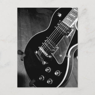 Black Electric Guitar Postcard