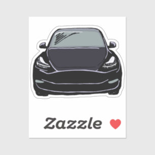 Black Electric Vehicle SUV Car Drawing Sticker