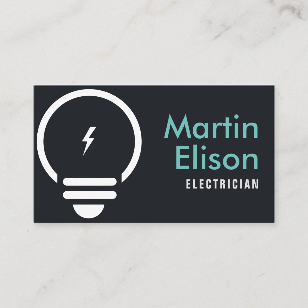 black electrical contractor business card | Zazzle