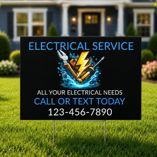 Black Electrical Electrician Service Sign