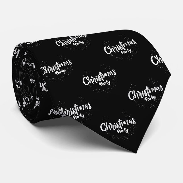 Black elegance Christmas  Neck Tie (Rolled)