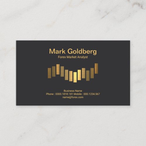 Black Elegance Gold Bar Graph Forex Dealer Business Card