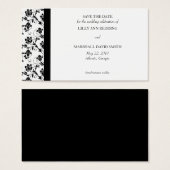 Black Elegance Save The Date Card (Front & Back)