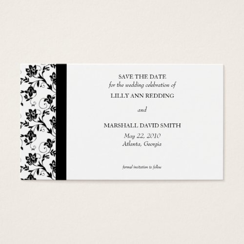 Black Elegance Save The Date Card Business Cards