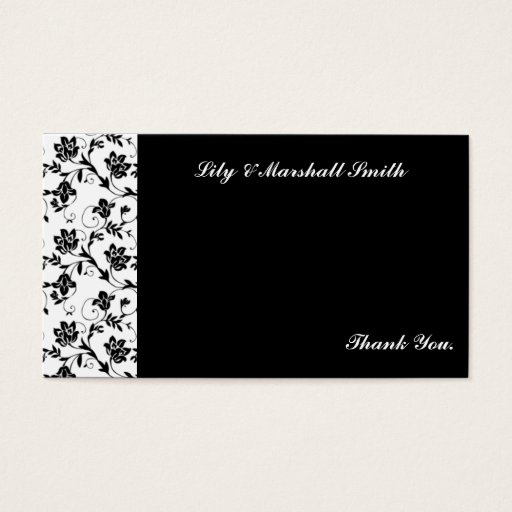 Customizable Black Elegance Thank You Card Business Card Template