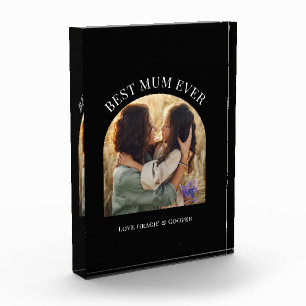 Black elegant arch photo typography best mum