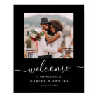 Black Elegant Calligraphy Photo Wedding Welcome